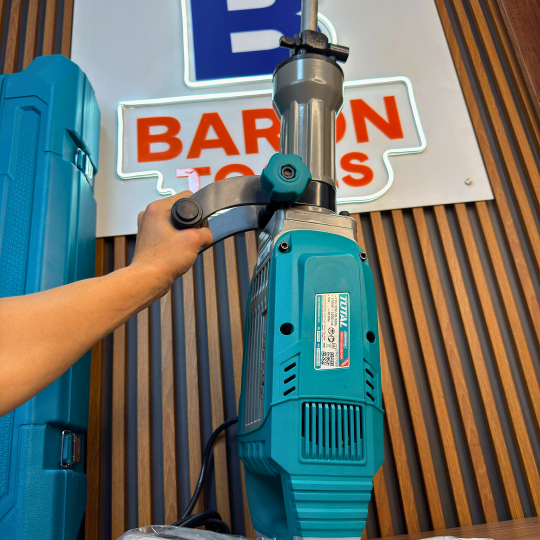 Demoledor Industrial TOTAL SDS HEX 1700W – 50J con Maletín y Cinceles