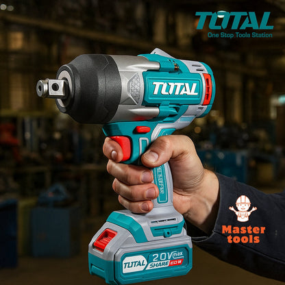 Llave de Impacto TOTAL Original 3/4” – 1350 Nm para Ajustar, 1900 Nm para Aflojar, con 1 Año de Garantía