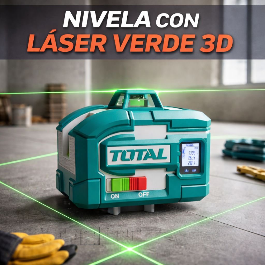 🧰 KIT PROFESIONAL CORTABALDOSA 1200 MM + NIVEL LÁSER 3D + MEDIDOR LÁSER 100M SUPER TOTAL