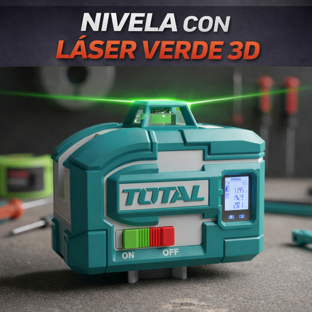 🧰 KIT PROFESIONAL CORTABALDOSA 1200 MM + NIVEL LÁSER 3D + MEDIDOR LÁSER 100M SUPER TOTAL