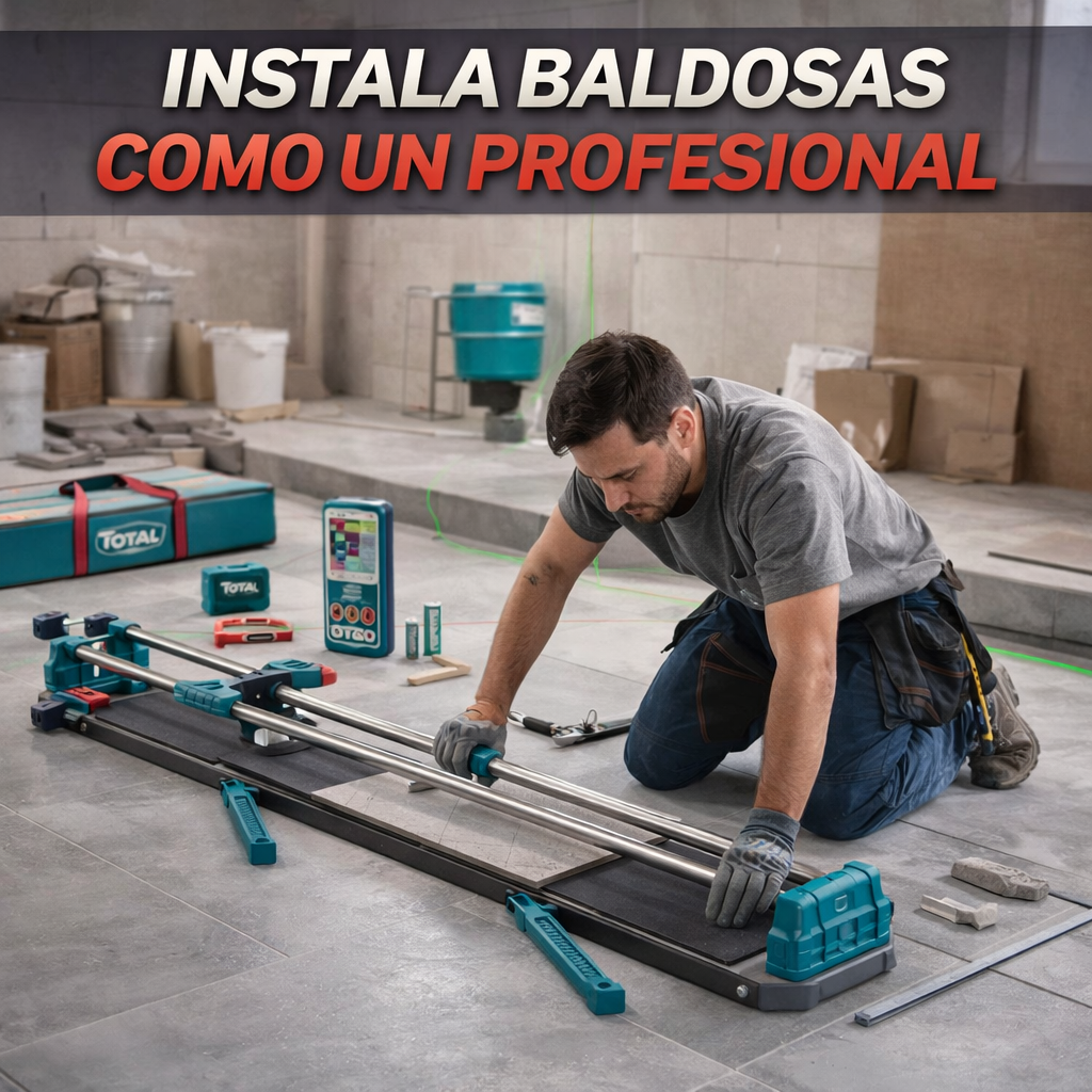 🧰 KIT PROFESIONAL CORTABALDOSA 1200 MM + NIVEL LÁSER 3D + MEDIDOR LÁSER 100M SUPER TOTAL