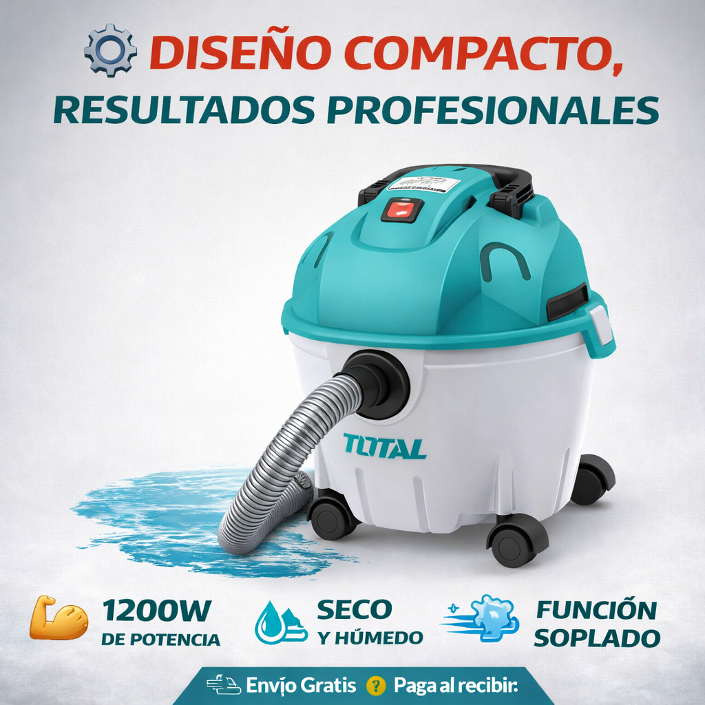 🧹💨 ASPIRADORA Y SOPLADORA TOTAL 1200W 10L – LIMPIEZA PROFESIONAL 2 EN 1 💨🧹