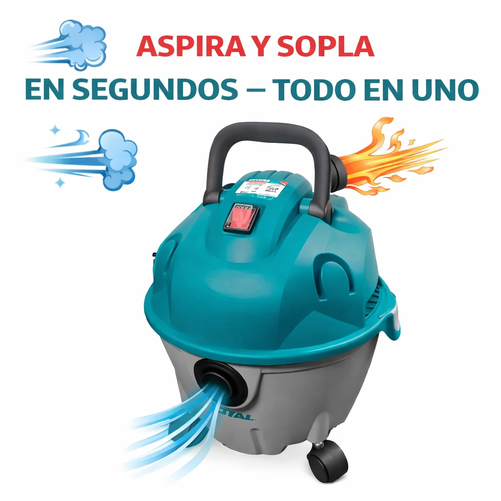 🧹💨 ASPIRADORA Y SOPLADORA TOTAL 1200W 10L – LIMPIEZA PROFESIONAL 2 EN 1 💨🧹