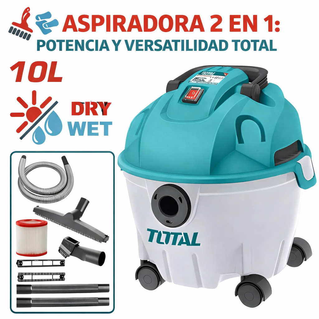 🧹💨 ASPIRADORA Y SOPLADORA TOTAL 1200W 10L – LIMPIEZA PROFESIONAL 2 EN 1 💨🧹