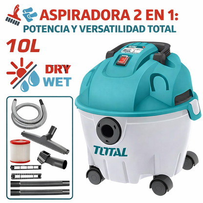 🧹💨 ASPIRADORA Y SOPLADORA TOTAL 1200W 10L – LIMPIEZA PROFESIONAL 2 EN 1 💨🧹