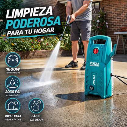 🧼💦 HIDROLAVADORA TOTAL 1600W 2030 PSI – LIMPIEZA PROFESIONAL EN CASA