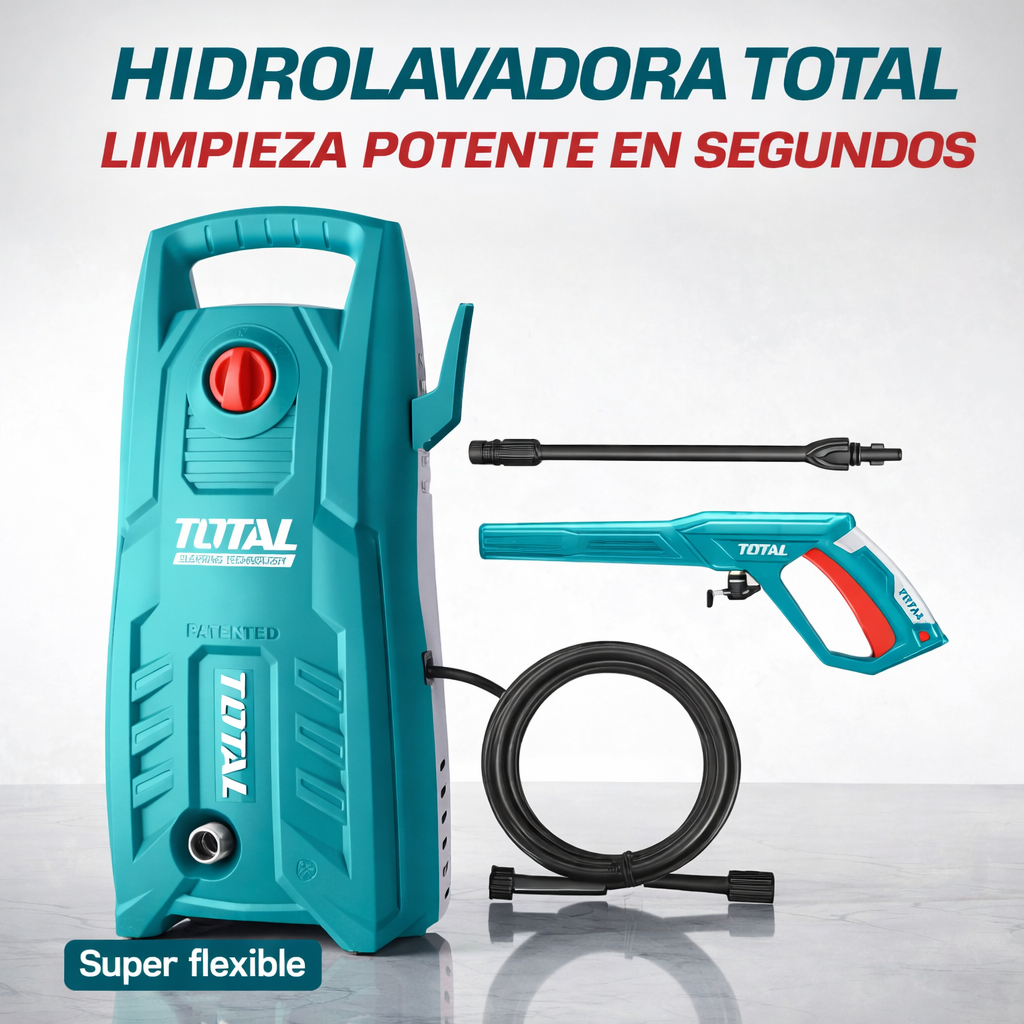 🧼💦 HIDROLAVADORA TOTAL 1600W 2030 PSI – LIMPIEZA PROFESIONAL EN CASA