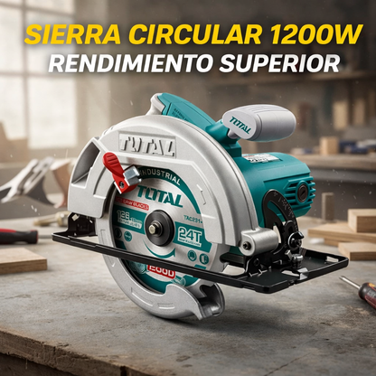 SIERRA CIRCULAR TOTAL 7 1/4” 1200W – CORTE PROFESIONAL SIN ESFUERZO - 1 AÑO DE GARANTIA