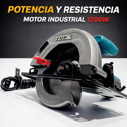 SIERRA CIRCULAR TOTAL 7 1/4” 1200W – CORTE PROFESIONAL SIN ESFUERZO - 1 AÑO DE GARANTIA