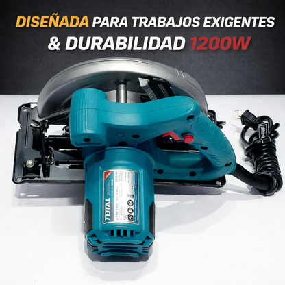SIERRA CIRCULAR TOTAL 7 1/4” 1200W – CORTE PROFESIONAL SIN ESFUERZO - 1 AÑO DE GARANTIA