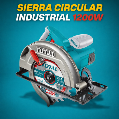 SIERRA CIRCULAR TOTAL 7 1/4” 1200W – CORTE PROFESIONAL SIN ESFUERZO - 1 AÑO DE GARANTIA