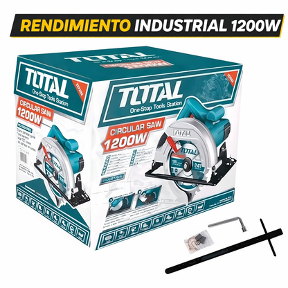 SIERRA CIRCULAR TOTAL 7 1/4” 1200W – CORTE PROFESIONAL SIN ESFUERZO - 1 AÑO DE GARANTIA
