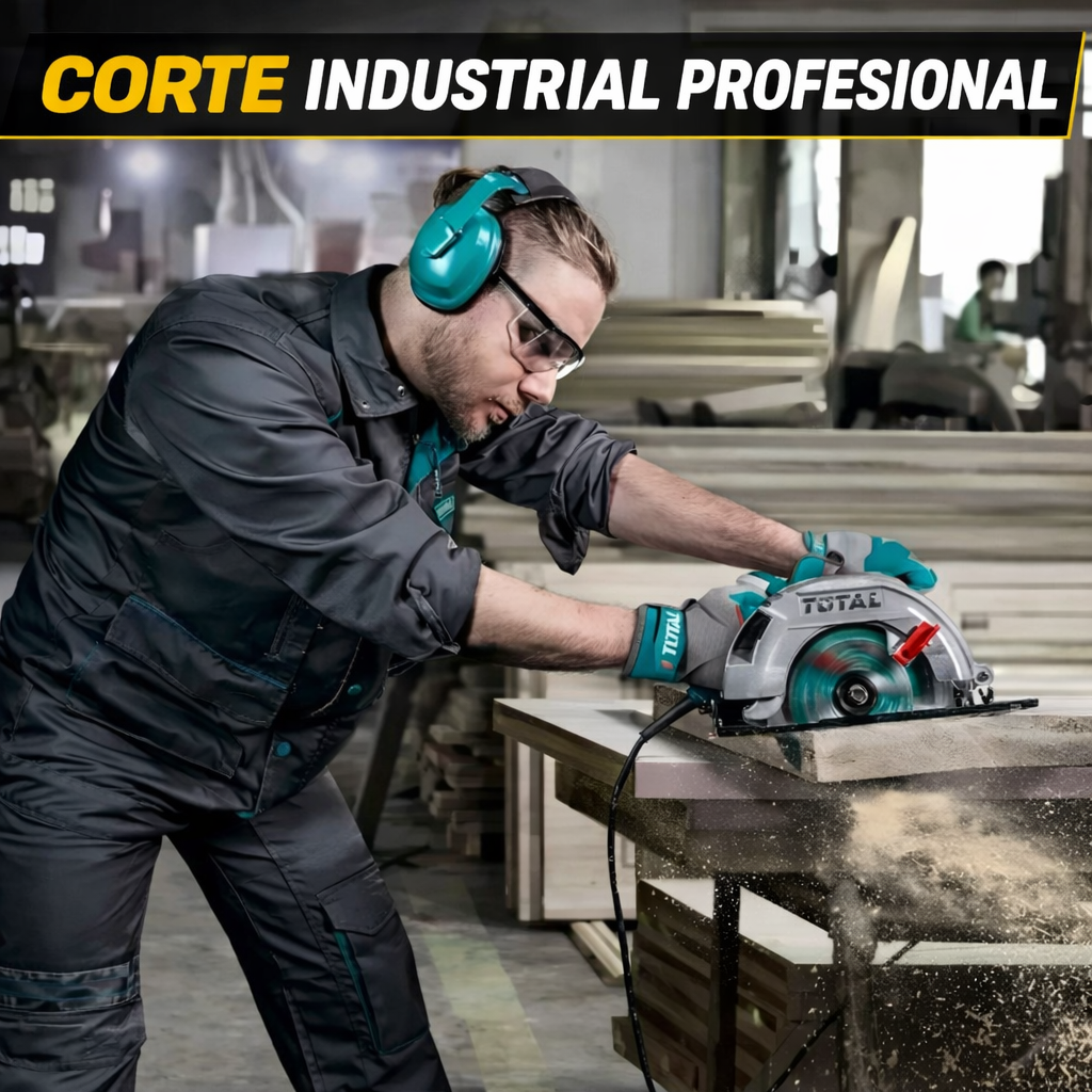 SIERRA CIRCULAR TOTAL 7 1/4” 1200W – CORTE PROFESIONAL SIN ESFUERZO - 1 AÑO DE GARANTIA