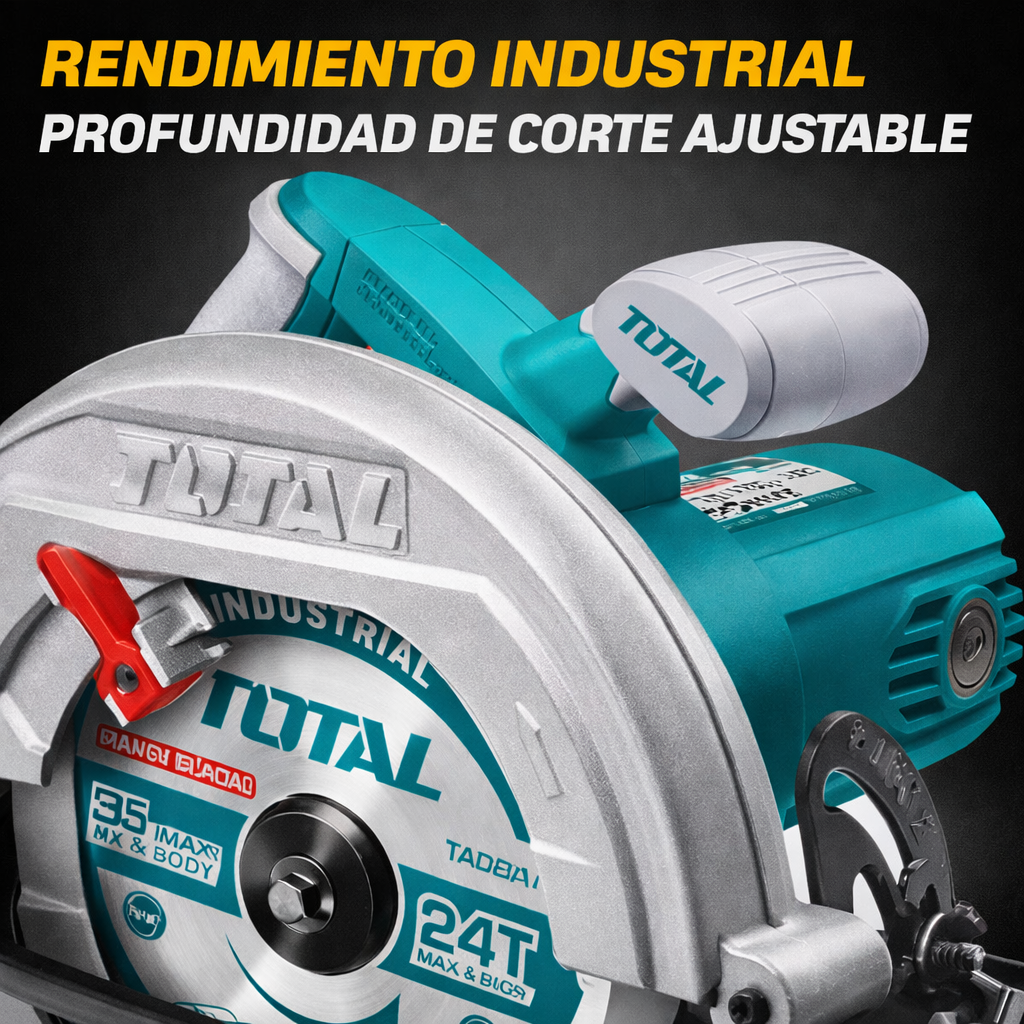 SIERRA CIRCULAR TOTAL 7 1/4” 1200W – CORTE PROFESIONAL SIN ESFUERZO - 1 AÑO DE GARANTIA