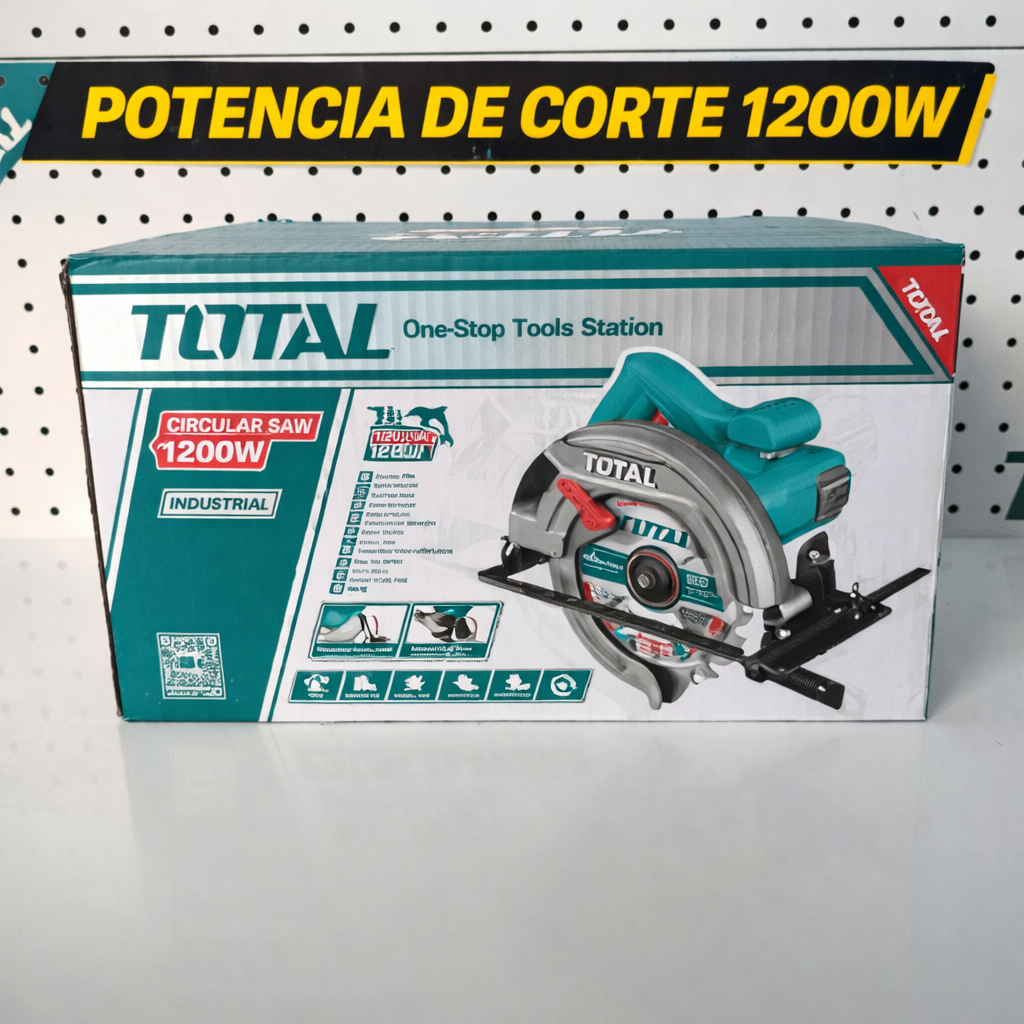 SIERRA CIRCULAR TOTAL 7 1/4” 1200W – CORTE PROFESIONAL SIN ESFUERZO - 1 AÑO DE GARANTIA