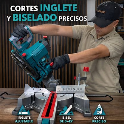 Sierra Ingleteadora Telescópica TOTAL 10” 1800W Industrial