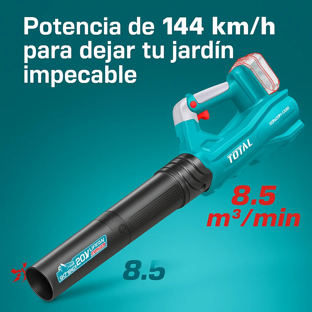 Combo Inalámbrico TOTAL 20V Brushless 3 en 1 — Motosierra 12" + Guadañadora + Sopladora + 2 Baterías 4.0Ah