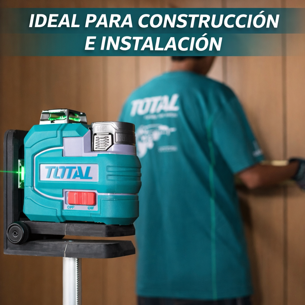 🔥 NIVEL LÁSER 3D 12 LÍNEAS SUPER TOTAL 16V – PRECISIÓN PROFESIONAL 🔥