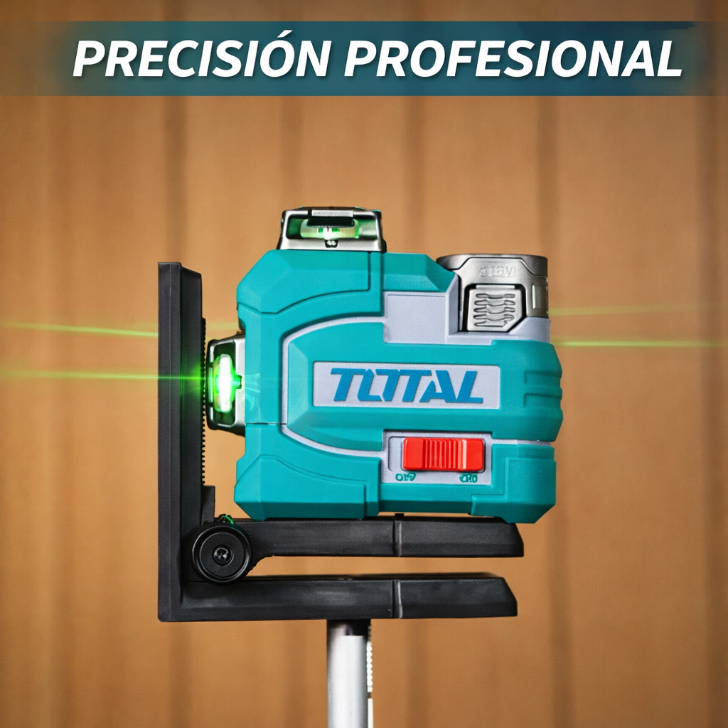 🔥 NIVEL LÁSER 3D 12 LÍNEAS SUPER TOTAL 16V – PRECISIÓN PROFESIONAL 🔥