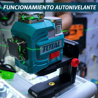 🔥 NIVEL LÁSER 3D 12 LÍNEAS SUPER TOTAL 16V – PRECISIÓN PROFESIONAL 🔥