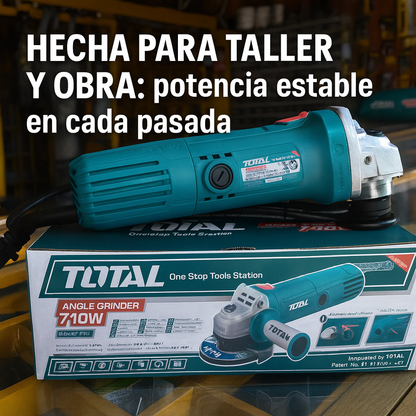 Súper Combo TOTAL: Rotomartillo SDS Plus 800W + Esmeriladora 4½' 710W