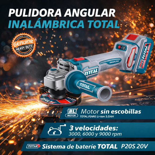 PULIDORA 4' 1/2  INDUSTRIAL 1200W TOTAL ORIGINAL - 1 AÑO DE GARANTIA