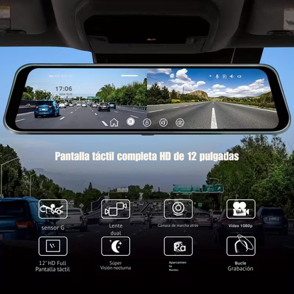 Súper Espejo Digital con Visión Nocturna y Cámara Trasera