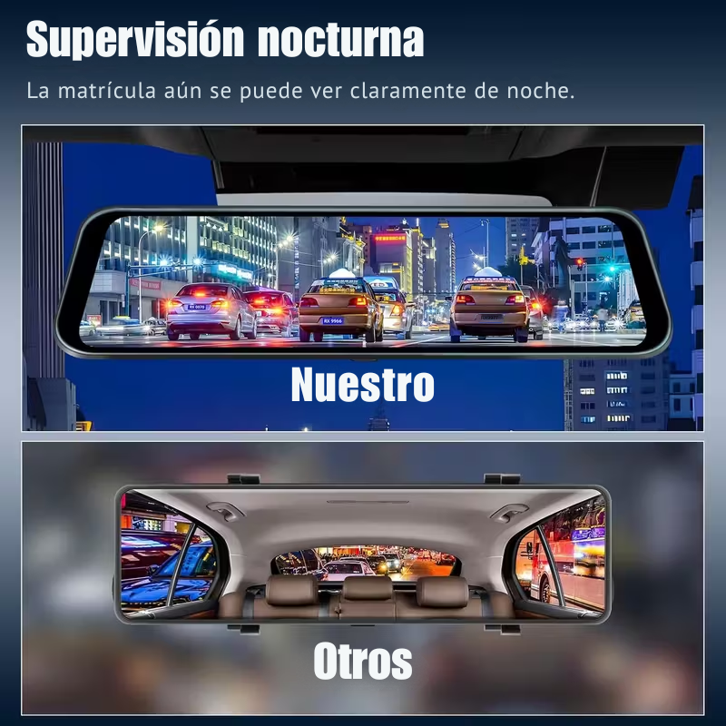 Súper Espejo Digital con Visión Nocturna y Cámara Trasera