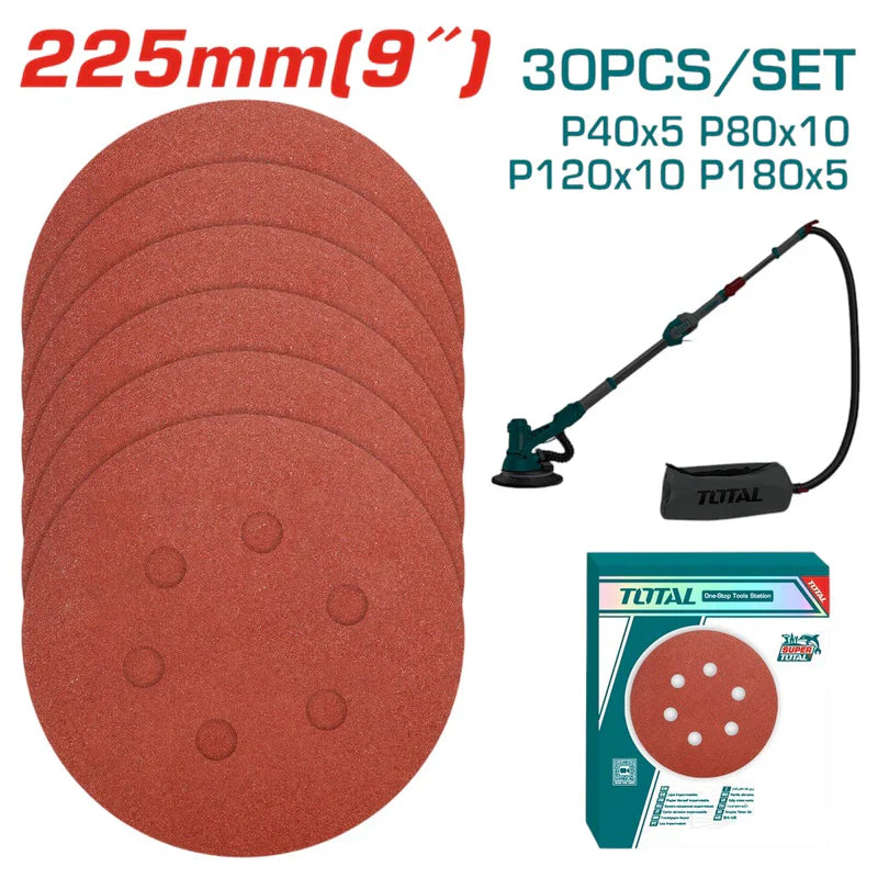JUEGO DE LIJAS X 30 PIEZAS 9' PARA LIJADORA DE PARED SUPER TOTAL