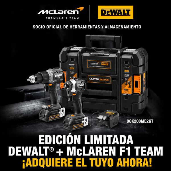 Combo DeWalt / McLaren 20V — Parafusadora + Llave de Impacto + Batería + Cargador + Maleta